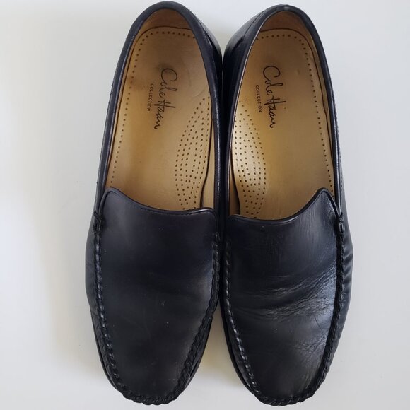 Cole Haan Leather Moccasin Slip On Loafers Driving Dress Black Shoes main image 4